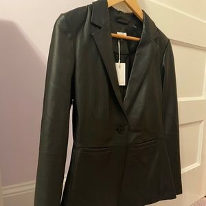 NWT womens black leather jacket